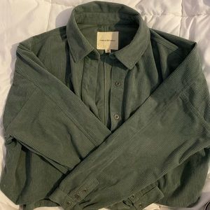 Button up corduroy shacket